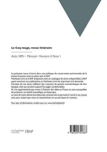 Produktbild: Le Coq rouge, revue litt&eacute;raire