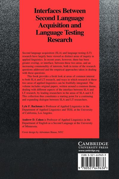 Produktbild: Interfaces Between Second Language Acquisition and Language Testing Research