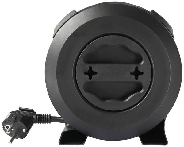 Produktbild: Sygonix SY-5806896 Kabeltrommel 5m Schwarz Schutzkontakt-Stecker