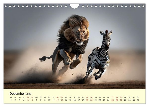 Produktbild: Majest&auml;tische L&ouml;wen - Die Herrscher der Wildnis (Wandkalender 2026 DIN A4 quer), CALVENDO Monatskalender