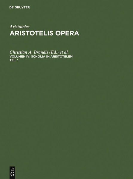 Produktbild: Scholia in Aristotelem