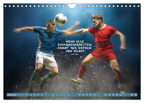 Produktbild: Fu&szlig;ball und tolle Spr&uuml;che (Wandkalender 2026 DIN A4 quer), CALVENDO Monatskalender