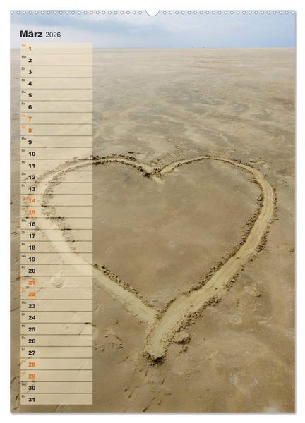 Produktbild: Zwischen D&uuml;nen und Watt / Geburtstagskalender (hochwertiger Premium Wandkalender 2026 DIN A2 hoch), Kunstdruck in Hochglanz