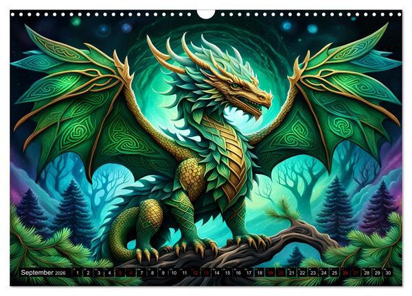 Produktbild: Drachen - Mystische Wesen (Wandkalender 2026 DIN A3 quer), CALVENDO Monatskalender