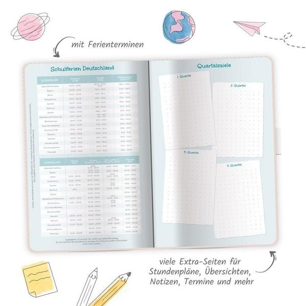 Produktbild: TR&Ouml;TSCH - Sch&uuml;lerkalender Specials mit Gummiband und Stifthalter Calm 26/27