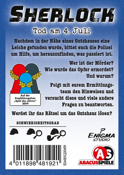 Produktbild: Sherlock - Tod am 4. Juli (Spiel)