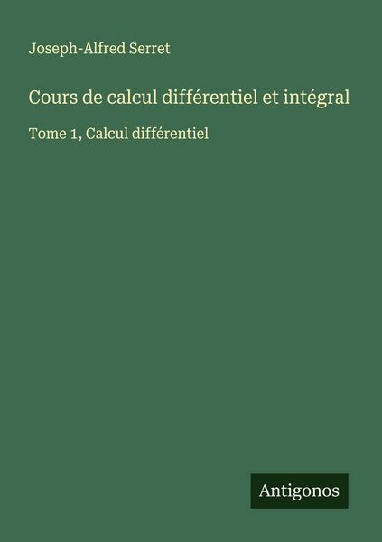 Produktbild: Cours de calcul diff&eacute;rentiel et int&eacute;gral