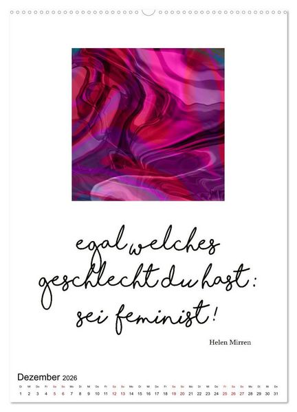 Produktbild: Mehr als Worte - Zitate starker Frauen (hochwertiger Premium Wandkalender 2026 DIN A2 hoch), Kunstdruck in Hochglanz