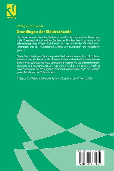 Produktbild: Grundlagen der Elektrochemie