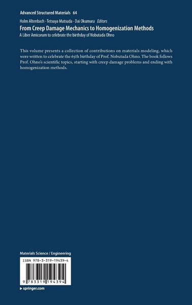 Produktbild: From Creep Damage Mechanics to Homogenization Methods
