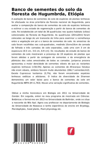 Produktbild: Banco de sementes do solo da floresta de Hugumbrda, Eti&oacute;pia