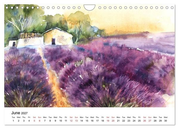Produktbild: WATERCOLOR IMPRESSIONS (Wall Calendar 2027 DIN A4 landscape), CALVENDO 12 Month Wall Calendar