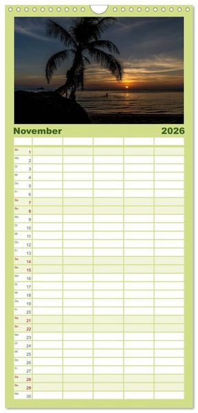 Produktbild: Familienplaner 2026 - Koh Samui mit 5 Spalten (Wandkalender, 21 x 45 cm) CALVENDO