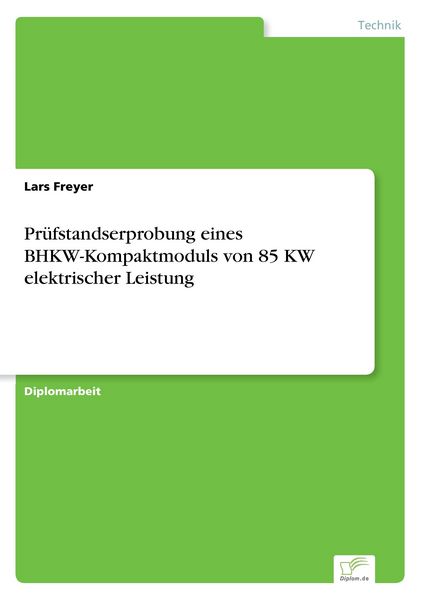 Produktbild: Pr&uuml;fstandserprobung eines BHKW-Kompaktmoduls von 85 KW elektrischer Leistung