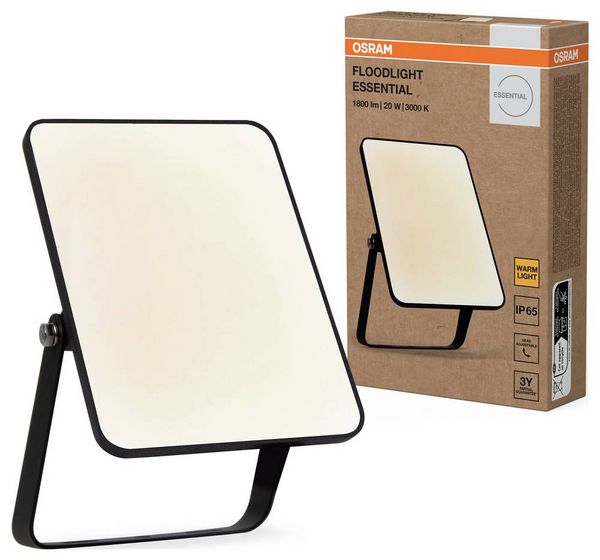 Produktbild: OSRAM HOMELIGHTING Floodlight Essential 20W 3000K 4099854429705 LED-Au&szlig;enstrahler 20.00 W Leuchtfarben: Warmwei&szlig;
