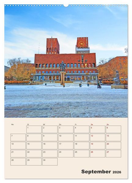 Produktbild: Winterliches Oslo - Terminplaner (hochwertiger Premium Wandkalender 2026 DIN A2 hoch), Kunstdruck in Hochglanz