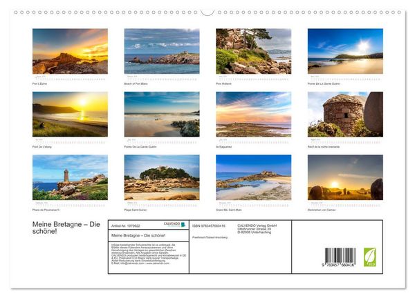 Produktbild: Meine Bretagne &ndash; Die sch&ouml;ne! (hochwertiger Premium Wandkalender 2026 DIN A2 quer), Kunstdruck in Hochglanz