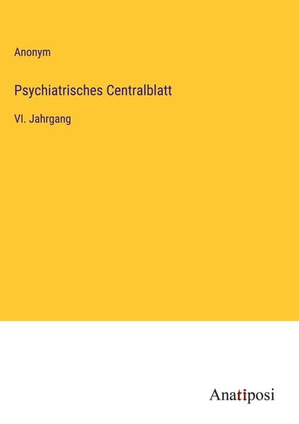 Produktbild: Psychiatrisches Centralblatt