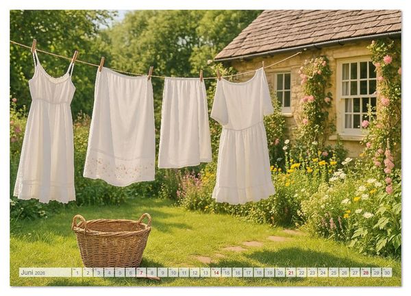 Produktbild: Land Pause - Ein Jahr im Cottagegarten (Wandkalender 2026 DIN A4 quer), CALVENDO Monatskalender