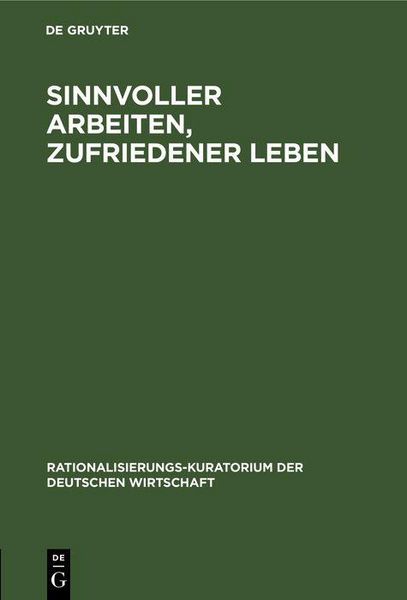 Produktbild: Sinnvoller Arbeiten, zufriedener Leben