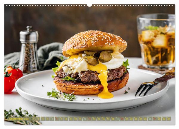 Produktbild: Unsere Burger Deluxe (Wandkalender 2026 DIN A2 quer), CALVENDO Monatskalender
