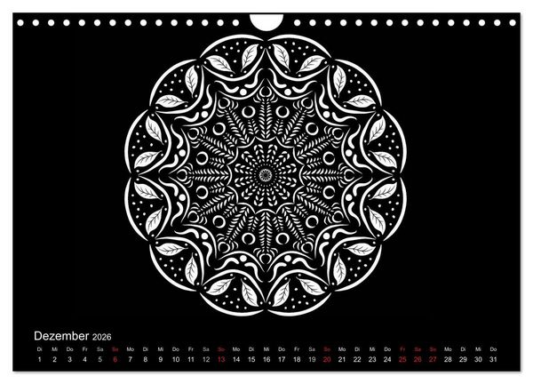 Produktbild: Entspannung und Ruhe durch Mandalas (Wandkalender 2026 DIN A4 quer), CALVENDO Monatskalender