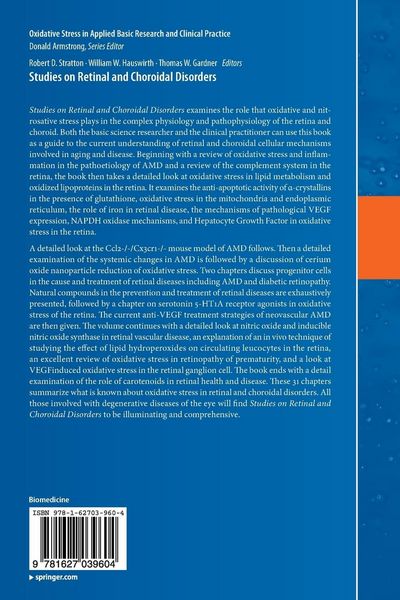 Produktbild: Studies on Retinal and Choroidal Disorders
