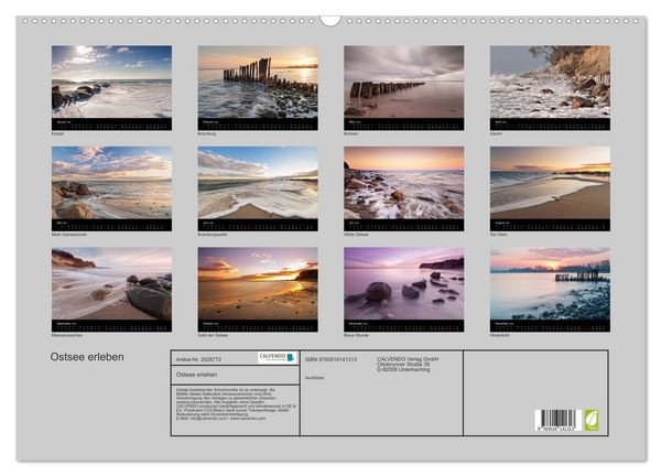 Produktbild: Ostsee erleben (Wandkalender 2026 DIN A2 quer), CALVENDO Monatskalender