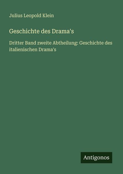 Produktbild: Geschichte des Drama's