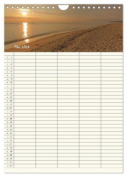 Produktbild: R&uuml;gen - Urlaubsparadies an der Ostsee - Familienplaner (Wandkalender 2026 DIN A4 hoch), CALVENDO Monatskalender