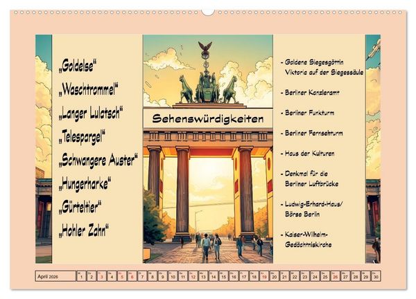 Produktbild: Liebenswerte Berliner Mundart (hochwertiger Premium Wandkalender 2026 DIN A2 quer), Kunstdruck in Hochglanz
