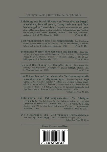 Produktbild: Bau und Berechnung der Verbrennungskraftmaschinen