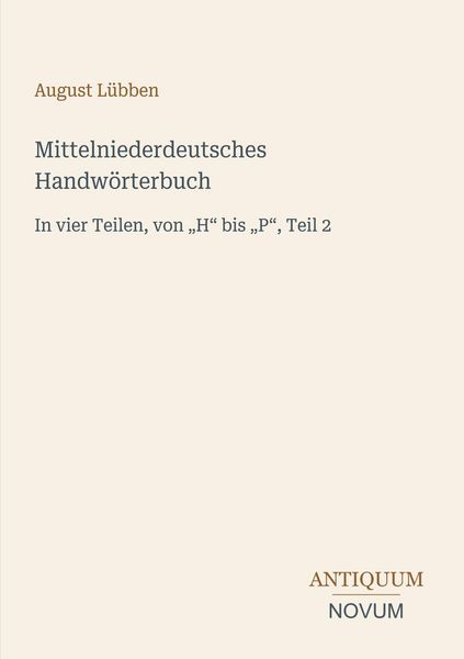 Produktbild: Mittelniederdeutsches Handw&ouml;rterbuch