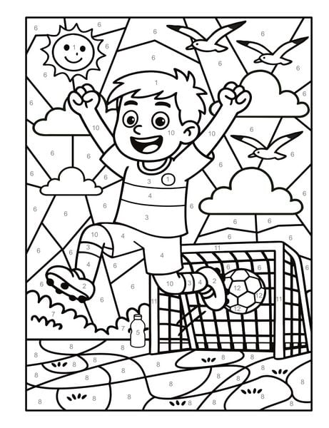 Produktbild: Malen nach Zahlen Fu&szlig;ball Malbuch f&uuml;r Kinder ab 5&ndash;7 Jahren
