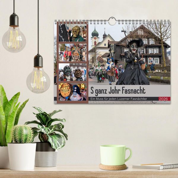 Produktbild: S ganz Johr Fasnacht (Wandkalender 2026 DIN A4 quer), CALVENDO Monatskalender