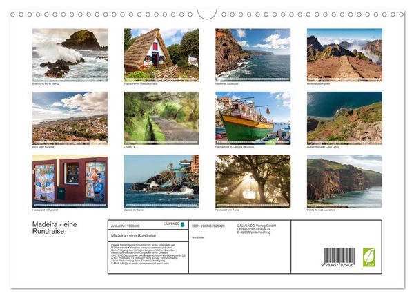 Produktbild: Madeira - eine Rundreise (Wandkalender 2026 DIN A3 quer), CALVENDO Monatskalender