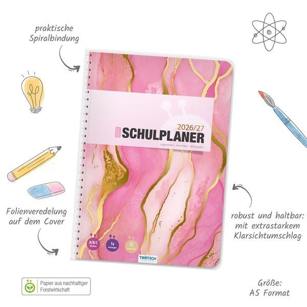 Produktbild: TR&Ouml;TSCH - Schulplaner Pink 26/27