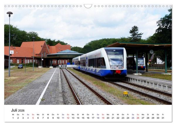 Produktbild: Eisenbahnen auf Usedom (Wandkalender 2026 DIN A3 quer), CALVENDO Monatskalender