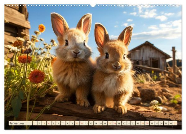 Produktbild: Viele Tiere auf dem Bauernhof (hochwertiger Premium Wandkalender 2026 DIN A2 quer), Kunstdruck in Hochglanz