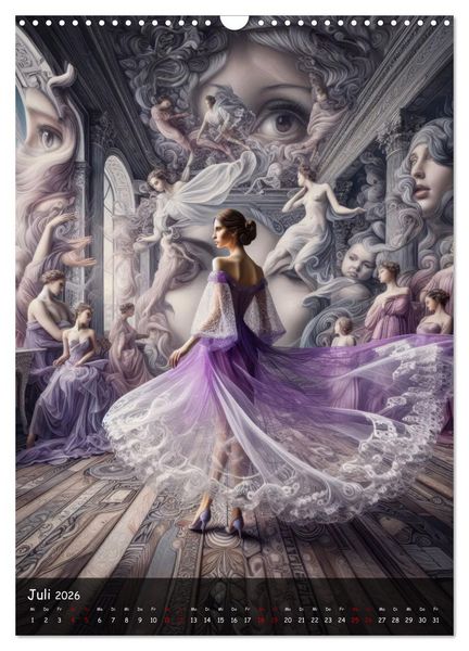 Produktbild: Mystische Weiblichkeit - Frauen in abstrakter Droste-Kunst (Wandkalender 2026 DIN A3 hoch), CALVENDO Monatskalender