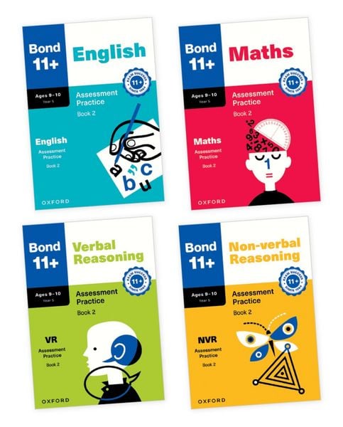 Produktbild: Bond 11+ Assessment Practice Papers Bundle for Age 9-10 (Book 2) | For GL Assessment 2026 & other 11 plus exams | English, Maths, Verbal Reasoning & Non-verbal Reasoning