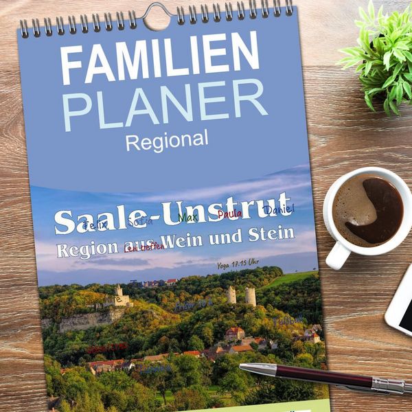 Produktbild: Familienplaner 2026 - Saale-Unstrut - Region aus Wein und Stein mit 5 Spalten (Wandkalender, 21 x 45 cm) CALVENDO