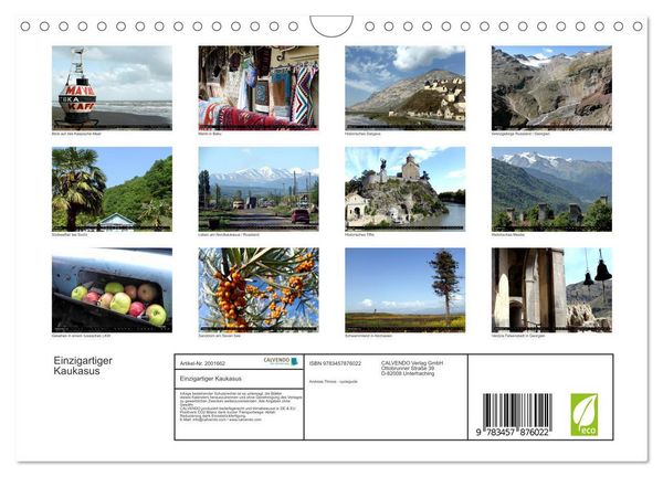 Produktbild: Einzigartiger Kaukasus (Wandkalender 2026 DIN A4 quer), CALVENDO Monatskalender