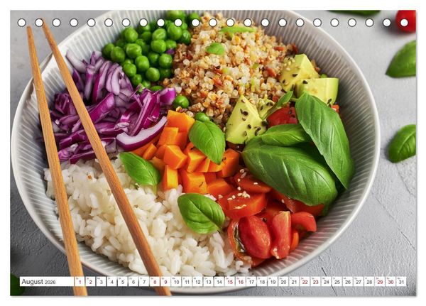 Produktbild: Vegane Bowls - Eine Sch&uuml;ssel voller Geschmack (Tischkalender 2026 DIN A5 quer), CALVENDO Monatskalender