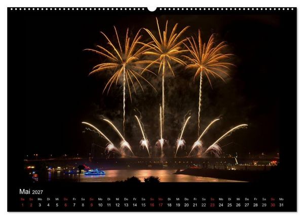 Produktbild: Feuerwerks - Impressionen (hochwertiger Premium Wandkalender 2027 DIN A2 quer), Kunstdruck in Hochglanz