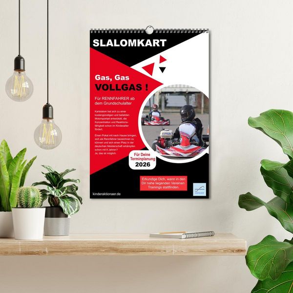 Produktbild: Slalomkart - Gas, Gas, Vollgas! 2026 (Wandkalender 2026 DIN A3 hoch), CALVENDO Monatskalender