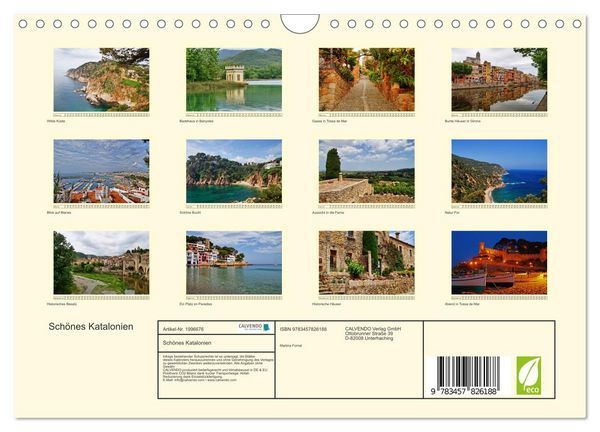 Produktbild: Sch&ouml;nes Katalonien (Wandkalender 2026 DIN A4 quer), CALVENDO Monatskalender