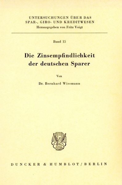 Produktbild: Die Zinsempfindlichkeit der Deutschen Sparer.