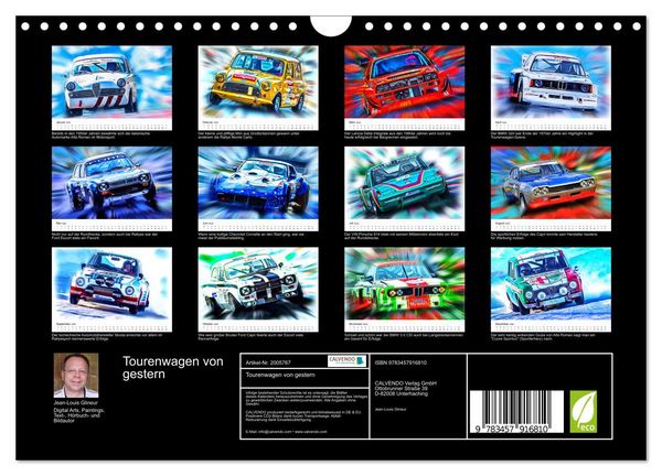 Produktbild: Tourenwagen von gestern (Wandkalender 2026 DIN A4 quer), CALVENDO Monatskalender