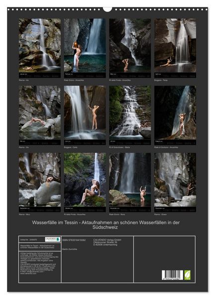 Produktbild: Wasserf&auml;lle im Tessin - Aktaufnahmen an sch&ouml;nen Wasserf&auml;llen in der S&uuml;dschweiz (Wandkalender 2026 DIN A2 hoch), CALVENDO Monatskalender